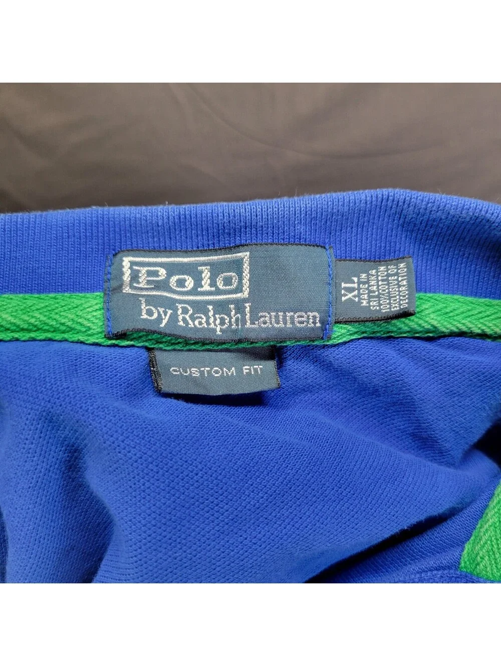 VTG Polo Ralph Lauren - Custom Fit Mesh Shirt for Men BIG PONY - royal blue XL